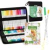 Ohuhu Adult Coloring Book 30 Patterns with 40 Colors Paper-Friendly Markers 230gsm Spiral Bound Coloring Book for Adults Relaxation Water-Based Markers for Adult Coloring Books No Bleeding - Pupe B