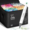 Ohuhu Alcohol Markers - 160-color AP Certificated Double Tipped Art Marker Set for Artist Adults Cozy Coloring Sketch Illustration - Chisel and Fine Dual Tips - Oahu of Ohuhu Markers - Refillable