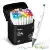 Ohuhu Alcohol Markers - AP Certificated 60-color Double Tipped Art Marker Set for Artist Adults Coloring Illustration - Chisel and Fine Dual Tips - Refillable - Oahu Series of Ohuhu Markers