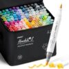 Ohuhu Alcohol Markers 120 Colors Brush& Soft Chisel for Adult Cozy Coloring