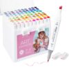 Ohuhu Alcohol Markers for Beginner 80 Colors Mini Brush& Chisel for Drawing