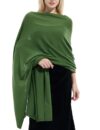 Ohyiian Luxury Cashmere Shawl and Wrap for Women, All-Season Pashmina Scarf Travel Blanket Large Cashmere Wool Blend Shawl (Hunter Green)