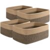 OIAHOMY 4 Pack Storage Baskets for Organizing, Small Bins for Shelves, Cute Decorative Storage Bins, Organizer Baskets for Gifts Empty,13''Lx8.7''Wx5.1''H, Black/Yellow