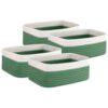 OIAHOMY 4 Pack Storage Baskets for Organizing, Small Bins for Shelves, Cute Decorative Storage Bins, Organizer Baskets for Gifts Empty, 11.8''Lx7.8''Wx4.7''H, Green/White