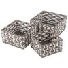 OIAHOMY Storage Baskets Paper Rope Shelf Baskets, Handwoven Small Wicker Bins for Home, Set of 3-Grey & White