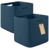 OIAHOMY Storage Cubes, 13 Inch Cube Storage Organizer, Collapsible Storage Bins, Baskets for Organizing, Storage Bins for Shelves-Blue, 2-PACK