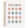 OJMFHEGEE Boho Mental Health Therapy Spiral Notebook 5.5x8.3 in, Feelings Emotions Chart Psychology Mental Health Hardcover Notebook Journal Gifts for Women