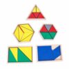 Okiyakusama Constructive Triangles Wooden Toys for 4-6 Years, Geometric Shapes Learning Math Games, Hands On