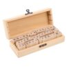 OKUMEYR 42pcs Wooden Alphabet Number Symbol Stamp Set in Graceful Script Style for Creative Craft Projects and Card Making, Flexible Combination with Beige Wood Material