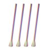OKUMEYR 4pcs Stainless Steel Cocktail Straws and Stirrer Set Creative Metal Drinking Straws for Milk Shakes and Dinner Party Cocktails Sturdy and Long Lasting