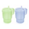 Olababy Clear Sense Silicone Tumbler with Handle & Straw 11 oz, Toddler & Kids Spill Proof Sippy Cup, Leak Resistant, BPA Free Baby Cup, Cupholder Compatible Travel Quencher (Kiwi/Blueberry, 2 PK)