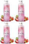 Olay Body Wash for Women, Intensely Hydrating, Pro-Hyaluronic Acid Serum Complex, Renews Moisture, Vitamin B3 Lameller Technology, For All Skin Types, Strawberry Summer Fizz Scent, 20 fl oz