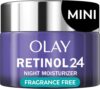 Olay Retinol 24 Face Moisturizer, Anti-Aging Night Cream for Women, Trial Size, Fragrance-Free, Non Greasy - Anti-Wrinkle, Smooth Fine Lines, Tightening Skin Care - Peptides, Glycerin, 0.5 Oz