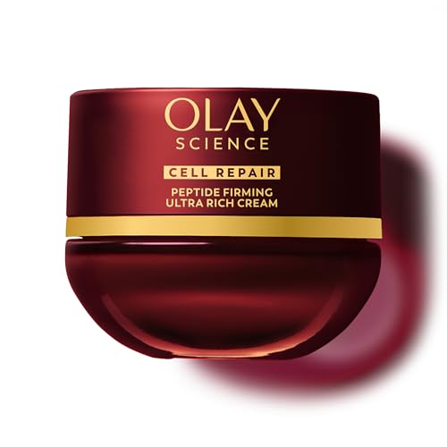Olay Science Peptide Face Moisturizer, Ultra Rich Cream | Asian Skin Care, Anti-Aging Face Cream, For Dry Skin - Longevity & Skin Barrier Repair - 7 Synergy Peptides Complex, Silk Tree Extract 1.7oz