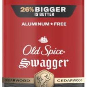 Old Spice Aluminum Free Deodorant for Men, 24/7 Protection to Eliminate Odors, 24/7 Freshness & Lasting Scent, Swagger with Lime & Cedarwood Scent, 3.8 oz (Pack of 12)