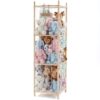 OLIXIS Large Plushies Storage Organizer, 54In Oversized Stuffed Animal Holder, Elastic Cord & Solid Wood Base Design, Space Saving Zoo Toy Storage for Nursery Playroom Bedroom, Wood