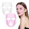 OLLBIT 2 Pcs Silicone Face Mask Holder, Reusable Sheet Mask Cover with Ear Loops, Skincare Tool for Essence Absorption, Prevent Evaporation, Translucent + Pink