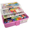 Olly Kids Arts and Crafts Supplies for Kids Girls 4 5 6 7 8 9 10 11 & 12- Ultimate Crafting Supply Carboodle in Portable 3 Layered Plastic Art Box