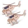 OLONETO Solar-Powered Helicopter Generator Model Kit 8pcs, DIY Solar Energy Conversion Motion Set, 3D Wooden Puzzle Science Project For Learning & Discovery(4PCS)