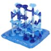 Omabeta Marble Run Sets Interactive Water Play DIY Kit with Funnel Slide, 75 Building Blocks & 30 Balls for Backyard Fun
