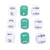 Omquot 30pcs Durable 6 Sided White Green Numeric Dice Set for Math Games Classroom Education