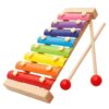 Omquot 8 Notes Colorful Xylophone Instrument for Kids Educational Musical Toy for Hearing Development and Hand Eye Coordination Solid Wood Material