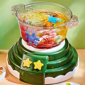 Omquot Cooking Pot Machine for Kids, Cooking Toys, Safe Simulation, DIY, Cooking Toy for Toddlers, Creative Game (Green)