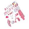 Omquot Dental Toys for Toddlers with Interactive Functions Realistic Medical Play Equipment for Creative Role Playing Activities Plastic 17 Pieces (Pink)