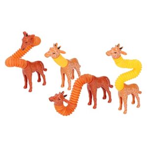 Omquot Pop Tubes Giraffe Fidget Toy, Flexible Educational Stress Relief Toy for Age 3-5 Years