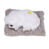 Omquot Realistic and Adorable Toy for Sleeping Puppy, Can Sound for Children, Decoration, 6.7 x 5.5 Inches (Pekingese White)