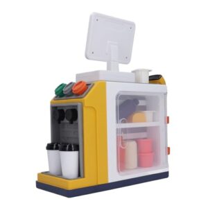 Omquot Simulated Supermarket Toy Set for Simulation Games with Cash Register, Coffee Maker and Barcode Scanner for Kids, 37x20.5x41cm