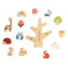 Omquot Wooden Animal Stacking Toy, Colorful Coordination Blocks for Toddlers, Perfect Gift