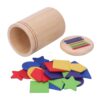 Omquot Wooden Color Sorting Toy Educational Puzzle for Developing Fine Motor Skills of Toddlers with Storage Bag