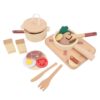 Omquot Wooden Kitchen Toy Set, Safe and Reliable Endless Fun for Kids, Educational Toy with Kitchen Utensils