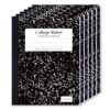 ONAVIA Composition Notebook College Ruled 6 Pack, 200 Pages, Marble Black