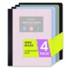 ONAVIA Plastic Composition Notebook Wide Ruled 4 Pack, 160 Pages, Assorted