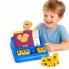 OndalisToy Educational Spelling Toys for Kids,Matching Letter Game for Kids Ages 3-8, Montessori Game with Rotating Letter Wheels and Flash Cards, Preschool Birthday Gift for Boys Girls (50% Bigger)