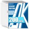 ONEKEEP 200 Pack Sheet Protectors, Top Loading Reinforced 3-Hole Page