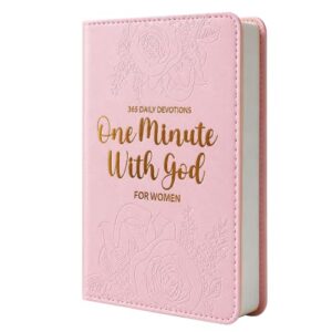 One Minute with God for Women 365 Devotions, Daily Devotional for Women, Prayer Journal for Women, Pink Premium Leather Cover