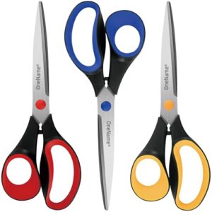 OneName 8" Heavy Duty Scissors All Purpose for Office School Crafts,Black