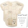 Onesie Baby Shower Puzzle Guest Book Alternative, Wooden Baby Shower Keepsake Guestbook, Baby Shower Decorations for Boys Girls, Table Centerpiece Arrangement Display, Nursery Decor