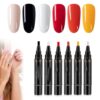 One Step Nail Gel Pen, Nail Polish Pen Set with Nail Lamp Pen (White)