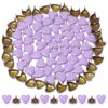 ONLYKXY 100pcs Mini Heart Shape Claw Rivet Bottom Stud Spike Fancy Brad for Knitting Sewing Paper Craft,Pastel Color Metal Fasteners Pin Small Prong for Leather Clothing Belt Bag Shoes (Purple)