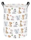 ONOEV Round Safari Laundry Hamper, Storage Basket for Adults and Kids