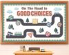 On The Road to Good Choices Motivational Bulletin Board Set Affirmations Station Classroom Decor Road Trip Moving Mountains Paper Cutouts for Back to School Home Office Chalkboard Wall Door Decor