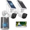 OOSSXX (2026 New) Solar Wireless Security Camera System, 4MP 2-Cam Kit with 4CH NVR, 2.4/5.8GHz Dual WiFi, 55% Longer Range Dual Antennas, 130° Wide Angle, No Fee App, IP65