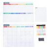 OPPWONG Magnetic Dry Erase Calendar Set PET Lamination Magnetic Planner Set with Monthly Weekly Daily Boards 8 Markers and Eraser for Fridge Door Kitchen Office Home