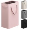 Optish 75L Pink Slim Laundry Hamper, Large Laundry Basket with Handles, Baby Hamper for Nursery, Dorm, Bedroom, Living Room, Collapsible Laundry Basket