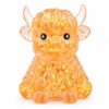 Orange Highland Cow Glitter Squishy Fidget Toys,Stress Balls Squeeze Toy
