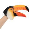 Orange Toucan Hand Puppet, Soft Vinyl Toy for Storytelling Role-Play